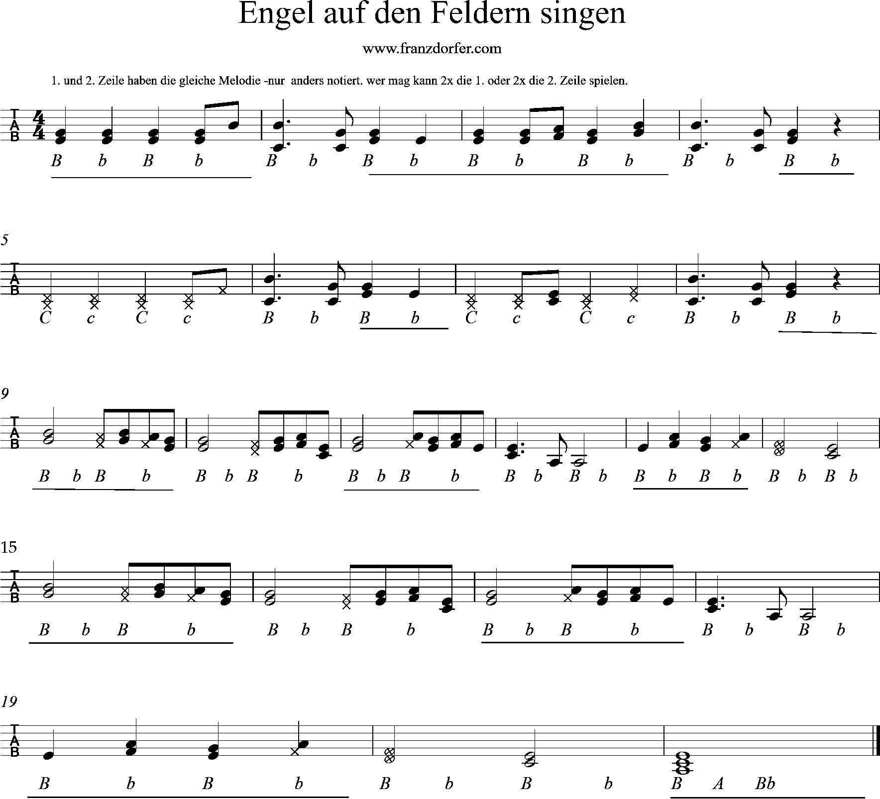 steirische Harmonika lernen - Engel auf den Feldern singen